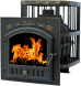 Печь банная чугунная Сибирь-24. Каминная дверца Сибирь 545х545 (сетка)